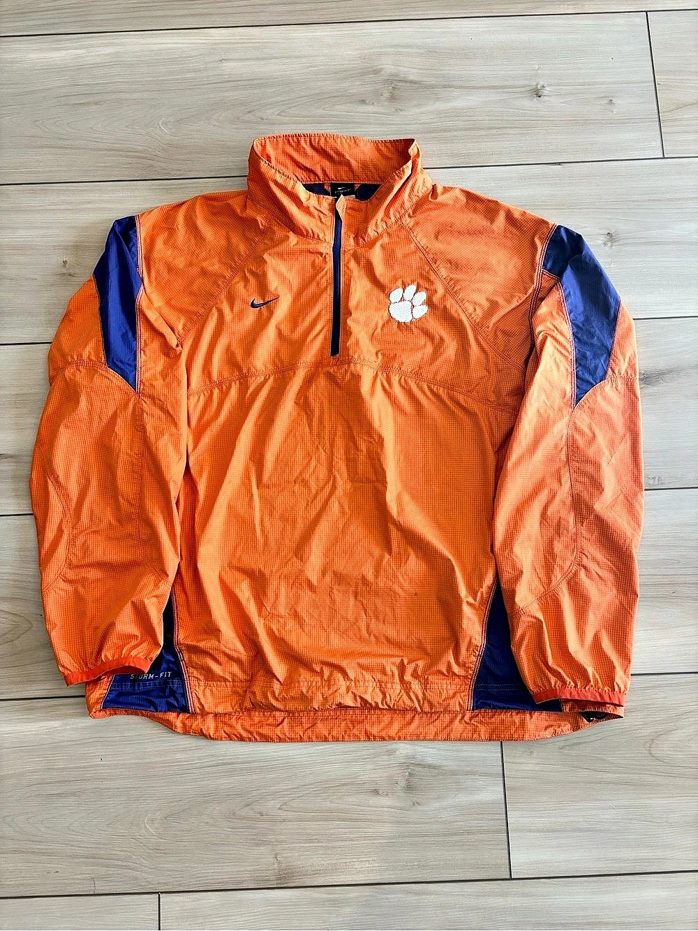 Nike Y2K Clemson Tigers College Storm-FIT 1/2 Zip Windbreaker Jacket Men's Orang
